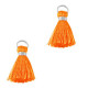 Mini Quaste 2cm - Silver-fiery orange